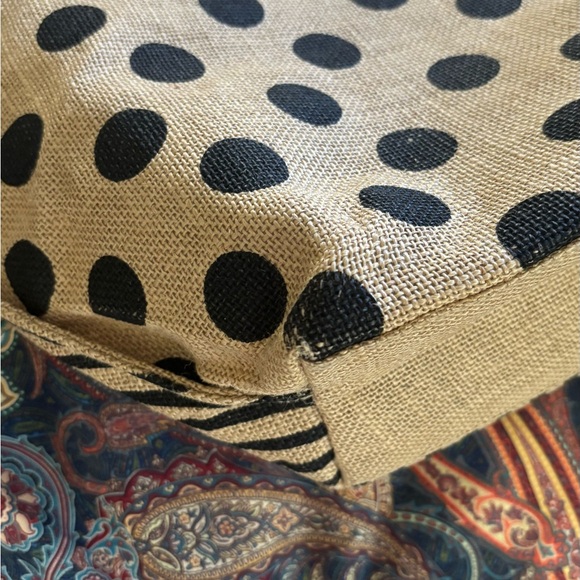 Polka Dot Tote Bag - Black and Tan - Picture 5 of 13